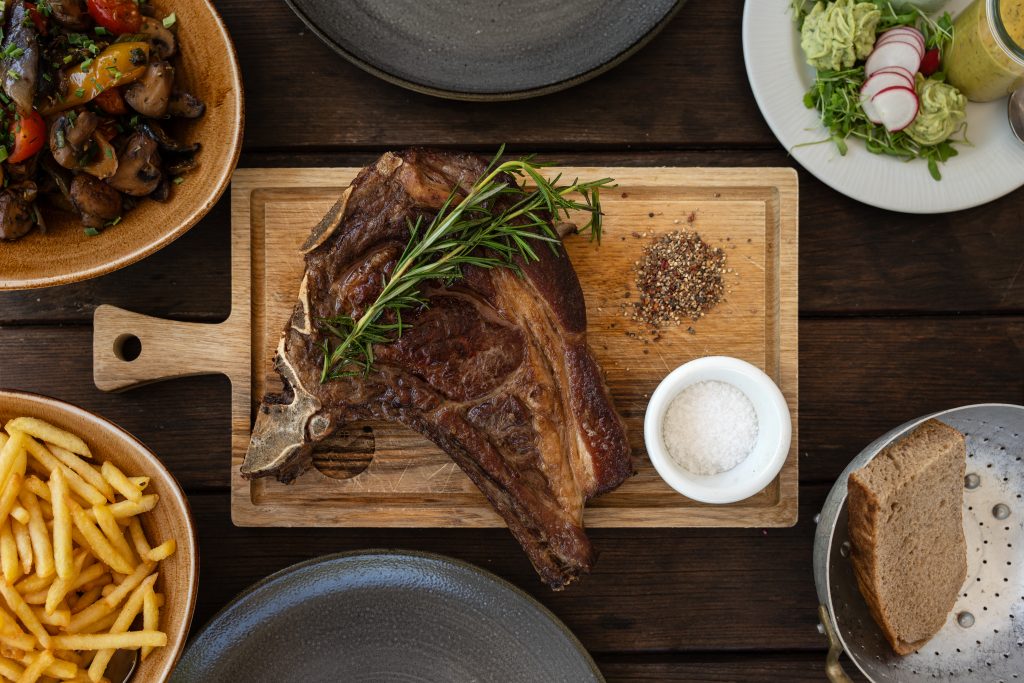 T-bone steak with sides